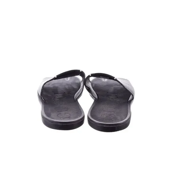 Gucci Black leather Interlocking G Logo Slides size 9